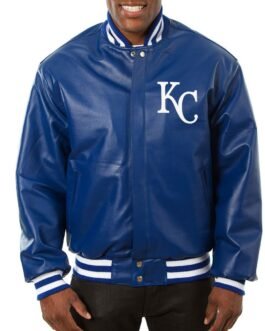 Varsity Kansas City Royals Letterman Leather Jacket