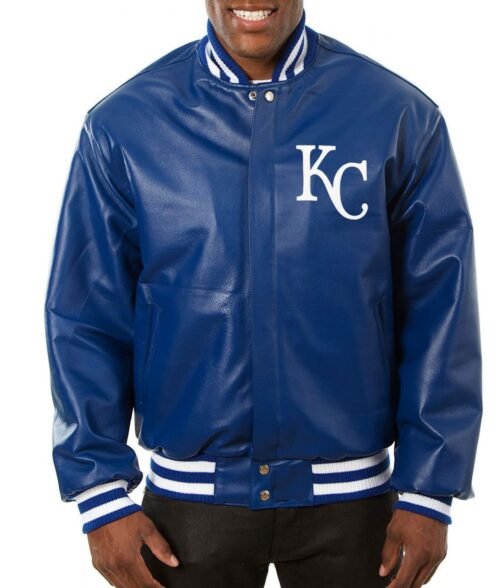 Varsity Kansas City Royals Letterman Leather Jacket