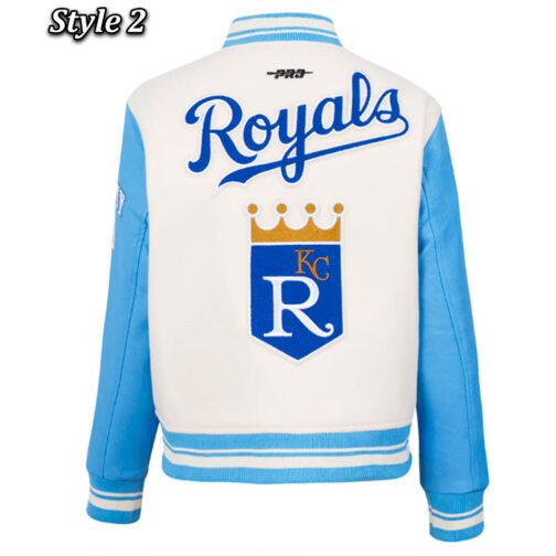 Kansas City Royals Varsity Light Blue and White Jacket - Image 5