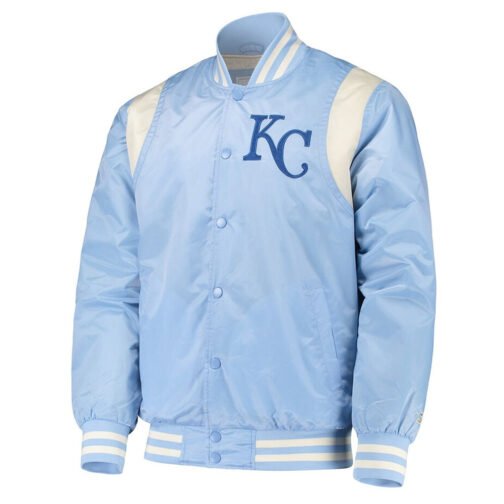 Light Blue/Cream Kansas City Royals Varsity Satin Jacket