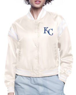 Kansas City Royals Printed Logo Varsity Satin Jacket
