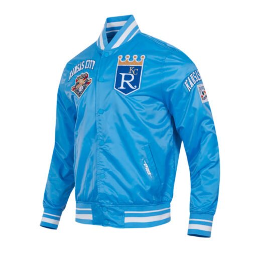 Kansas City Royals Retro Classic Rib Satin Jacket - Image 5