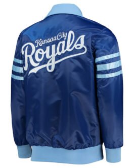Kansas City Royals The Captain II Royal Varsity Satin Jacket