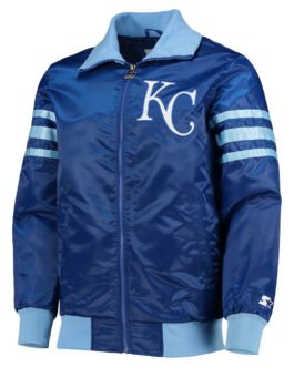 Kansas City Royals The Captain II Royal Varsity Satin Jacket
