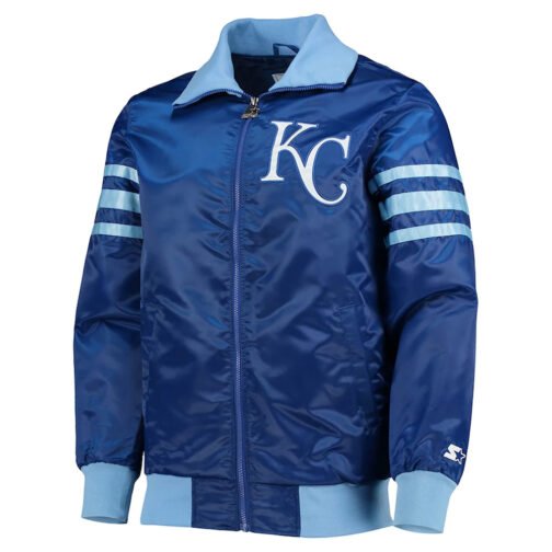 Kansas City Royals The Captain II Royal Varsity Satin Jacket