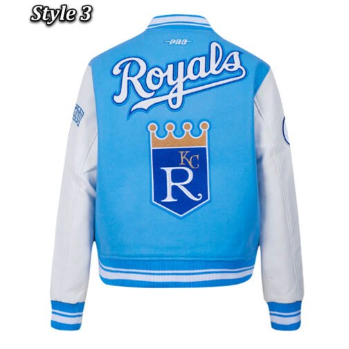 Kansas City Royals Varsity Light Blue and White Jacket - Image 6