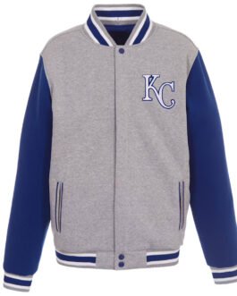 Gray/Royal Kansas City Royals Varsity Wool Jacket