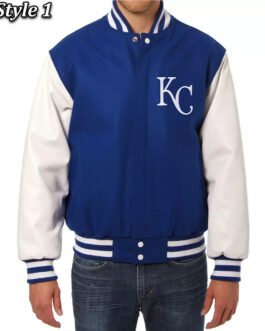 Kansas City Royals Blue and White Letterman Jacket