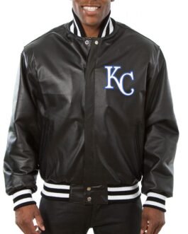 Varsity Kansas City Royals Letterman Leather Jacket