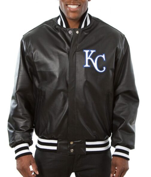 Varsity Kansas City Royals Letterman Leather Jacket - Image 2