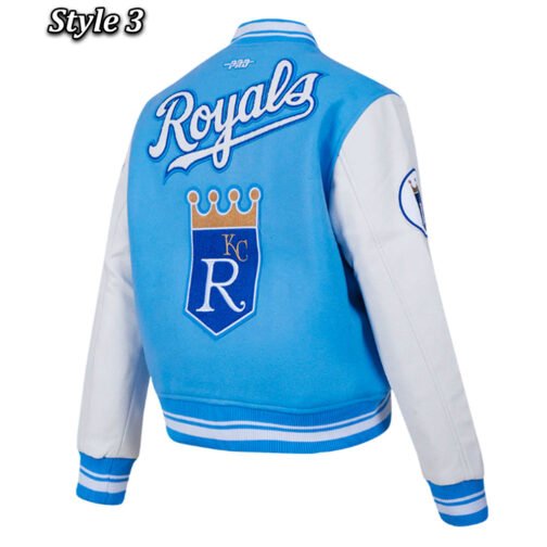 Kansas City Royals Varsity Light Blue and White Jacket - Image 12