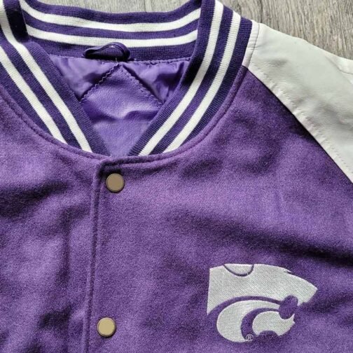 Kansas State Wildcats Varsity Purple and White Jacket - Image 3