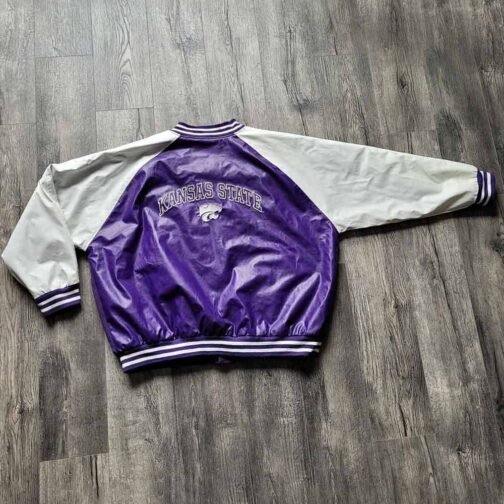 Kansas State Wildcats Varsity Purple and White Jacket - Image 2
