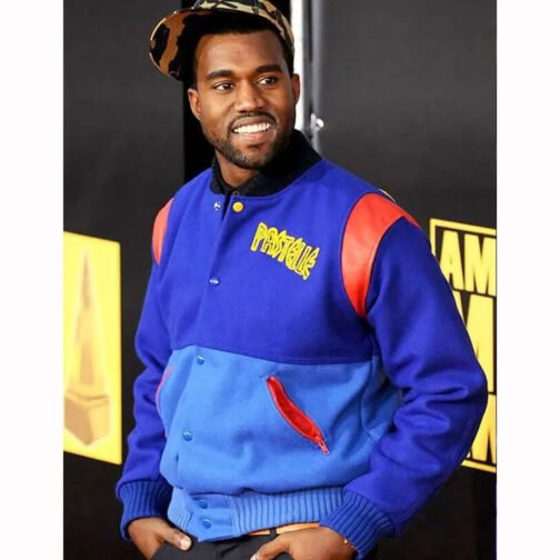 Kanye West Pastelle Varsity Blue Wool Jacket - Image 9
