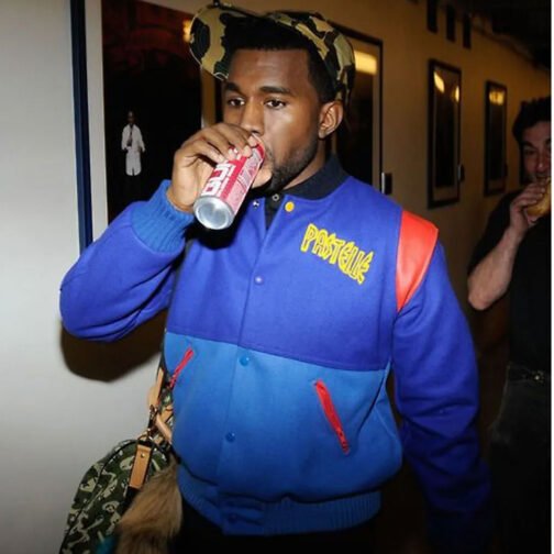 Kanye West Pastelle Varsity Blue Wool Jacket - Image 11