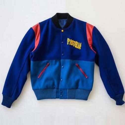 Kanye West Pastelle Varsity Blue Wool Jacket - Image 5