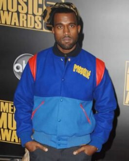 Kanye West Pastelle Varsity Blue Wool Jacket