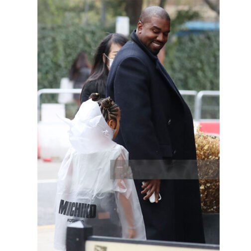 Kanye West Navy Double Breasted Coat - Image 5