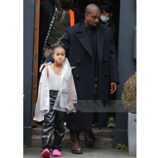 Kanye West Navy Double Breasted Coat - Image 6