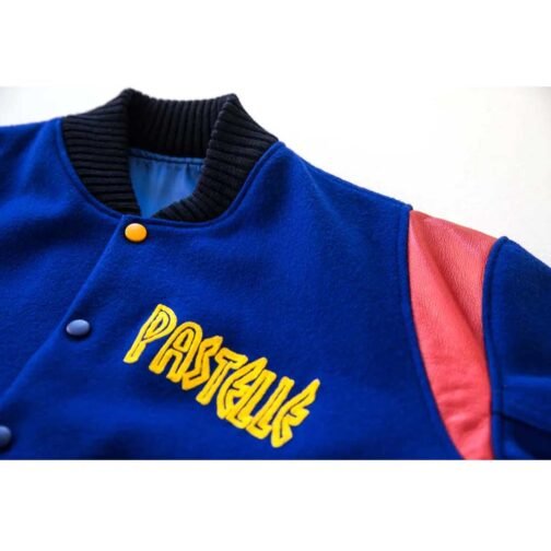 Kanye West Pastelle Varsity Blue Wool Jacket - Image 7