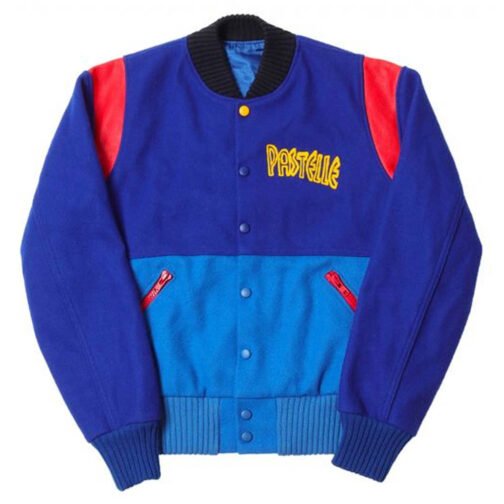 Kanye West Pastelle Varsity Blue Wool Jacket - Image 4