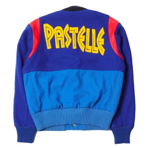 Kanye West Pastelle Varsity Blue Wool Jacket - Image 3