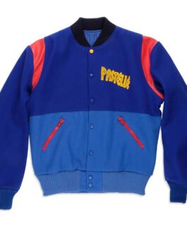 Kanye West Pastelle Varsity Blue Wool Jacket