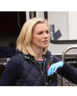 Kara Killmer Chicago Fire Puffer Blue Vest