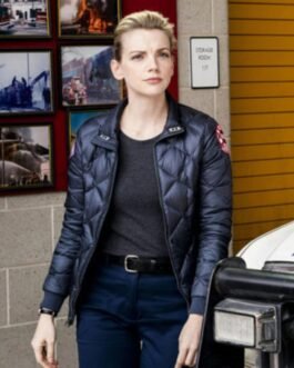Chicago Fire Kara Killmer Puffer Blue Jacket
