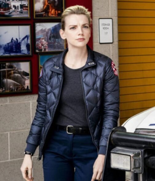 Chicago Fire Kara Killmer Puffer Blue Jacket - Image 2