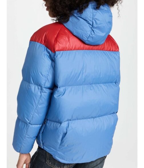 Chicago Fire Season 10 Kara Killmer Puffer Royal Blue Jacket - Image 3