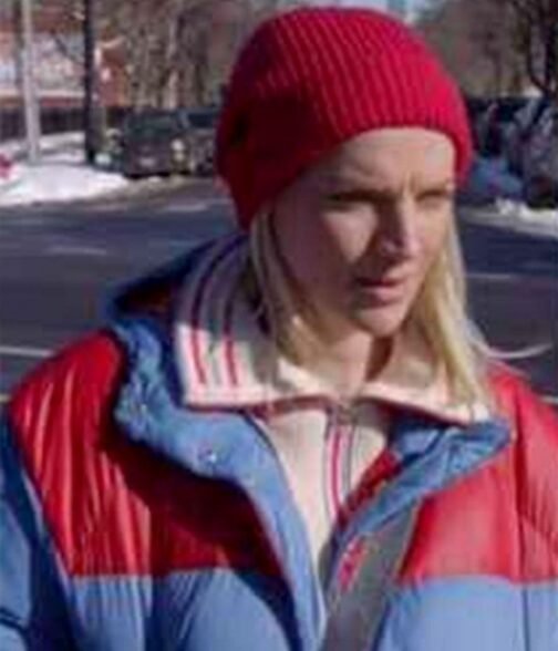 Chicago Fire Season 10 Kara Killmer Puffer Royal Blue Jacket - Image 7