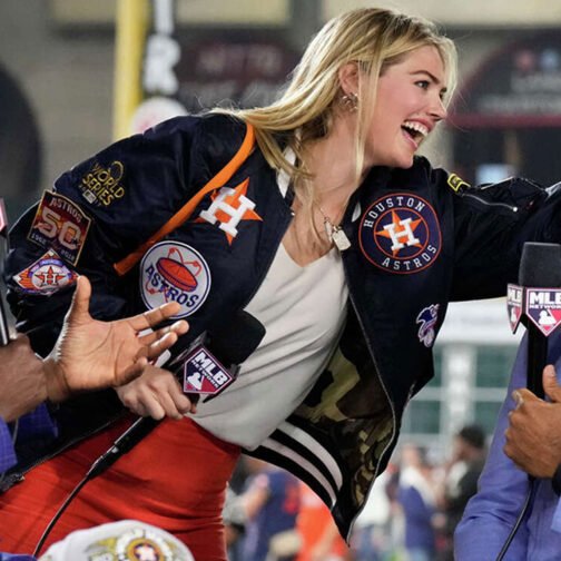 Kate Upton Houston Astros World Series 2022 Blue Jacket - Image 2
