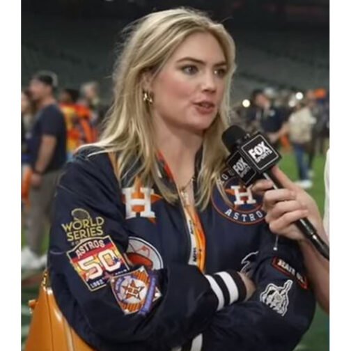 Kate Upton Houston Astros World Series 2022 Blue Jacket - Image 31