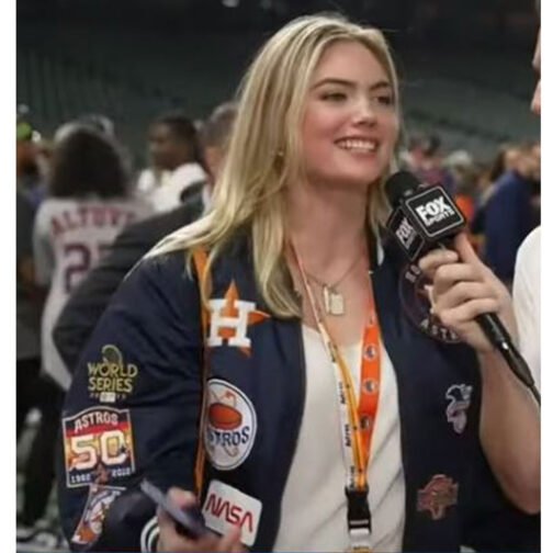 Kate Upton Houston Astros World Series 2022 Blue Jacket - Image 23