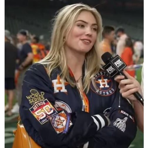 Kate Upton Houston Astros World Series 2022 Blue Jacket - Image 17