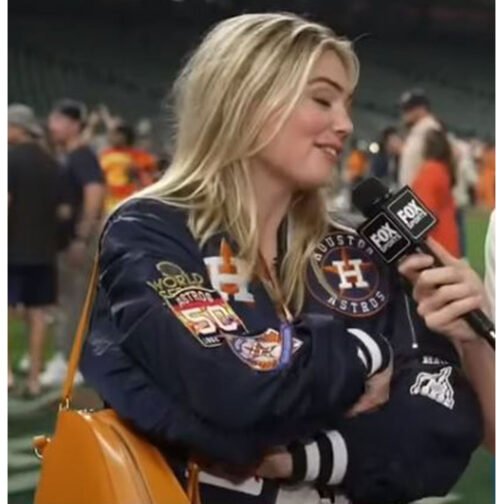 Kate Upton Houston Astros World Series 2022 Blue Jacket - Image 33