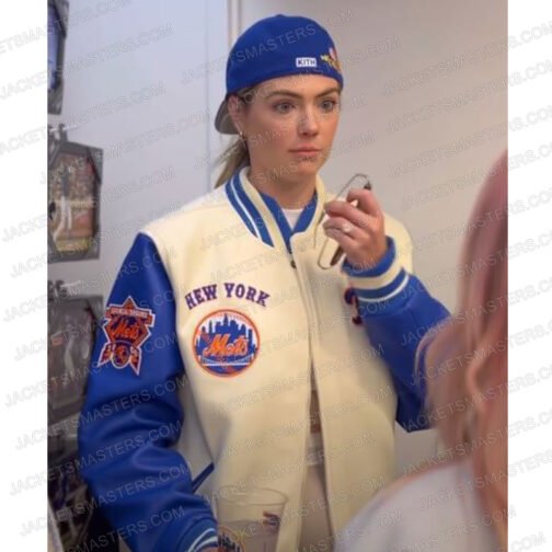 New York Mets Kate Upton Varsity Jacket - Image 4