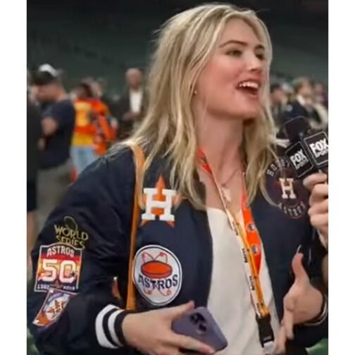 Kate Upton Houston Astros World Series 2022 Blue Jacket - Image 12