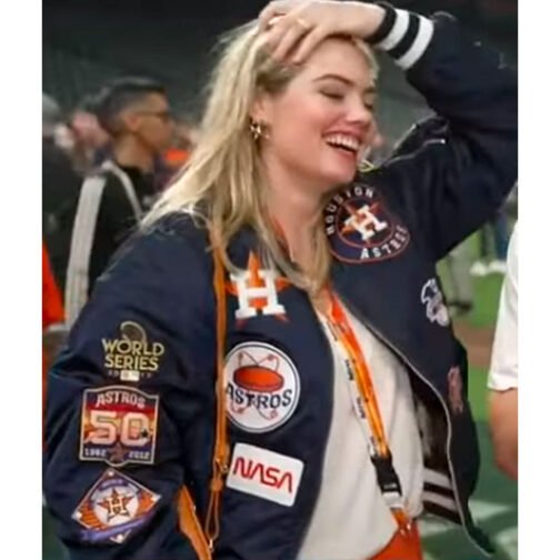 Kate Upton Houston Astros World Series 2022 Blue Jacket - Image 10