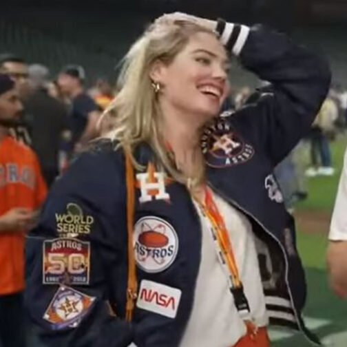 Kate Upton Houston Astros World Series 2022 Blue Jacket - Image 36