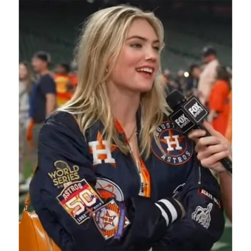 Kate Upton Houston Astros World Series 2022 Blue Jacket - Image 7