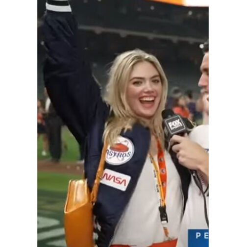 Kate Upton Houston Astros World Series 2022 Blue Jacket - Image 37