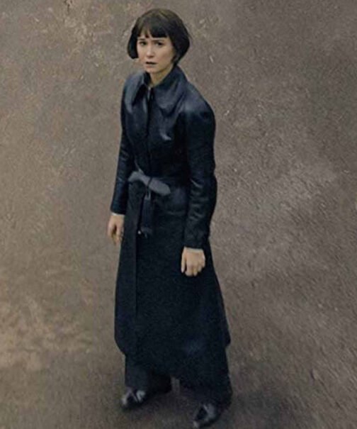 Tina Goldstein Fantastic Beasts The Crimes of Grindelwald Leather Coat - Image 3