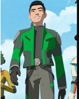 Kazuda Xiono Star Wars Resistance Green Leather Jacket