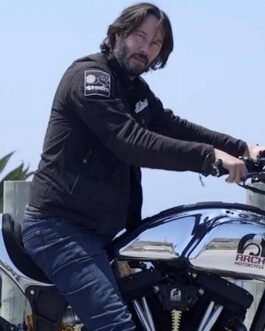 Keanu Reeves Motorcycle Black Cotton Jacket