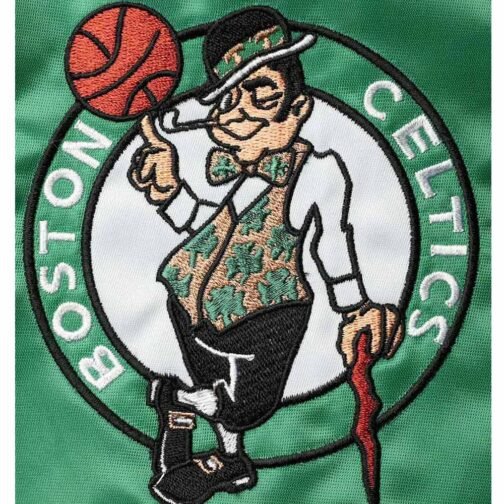 Boston Celtics Leader Kelly Green/Black Color Block Satin Jacket - Image 4