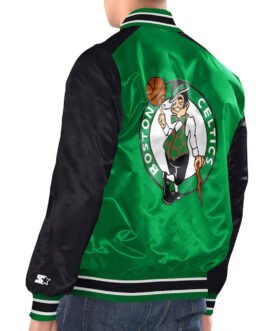 Kelly Green/Black Boston Celtics Renegade Varsity Satin Jacket