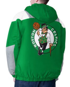 Kelly Green/Gray Boston Celtics Charger Half-Zip Pullover Jacket