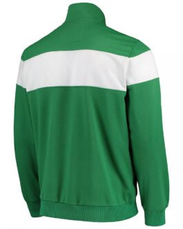 Kelly Green/White Boston Celtics Strength Striped Track Jacket
